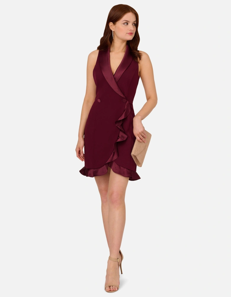 Halter Tuxedo Crepe Dress