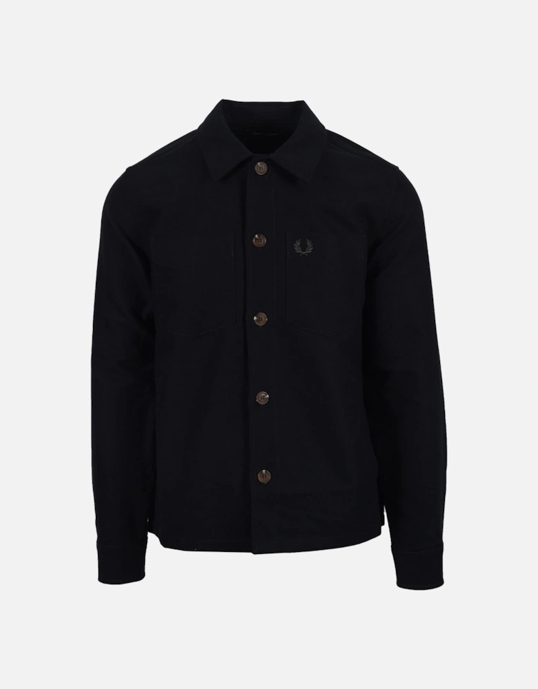 Brushed Twill Overshirt Black