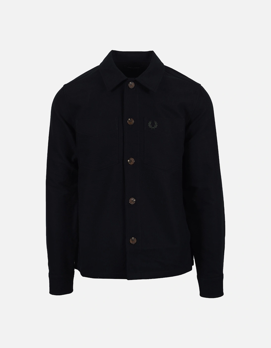 Men's Fred Perry Brushed Twill Overshirt Black - Size: SIZE 2xl