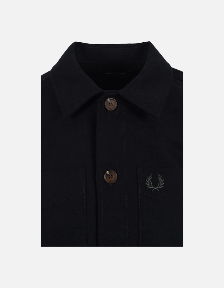 Brushed Twill Overshirt Black