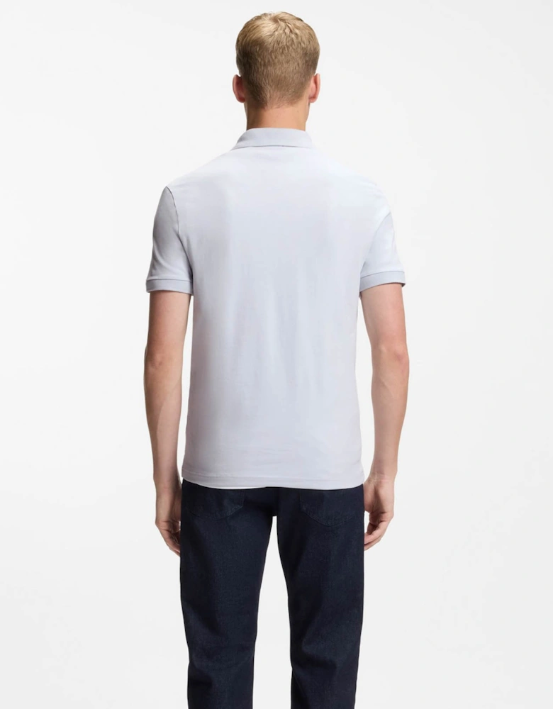 BOSS Orange Passenger Mens Stretch-Cotton Slim-Fit Polo Shirt with Logo Patch - Light/Pastel Grey 053