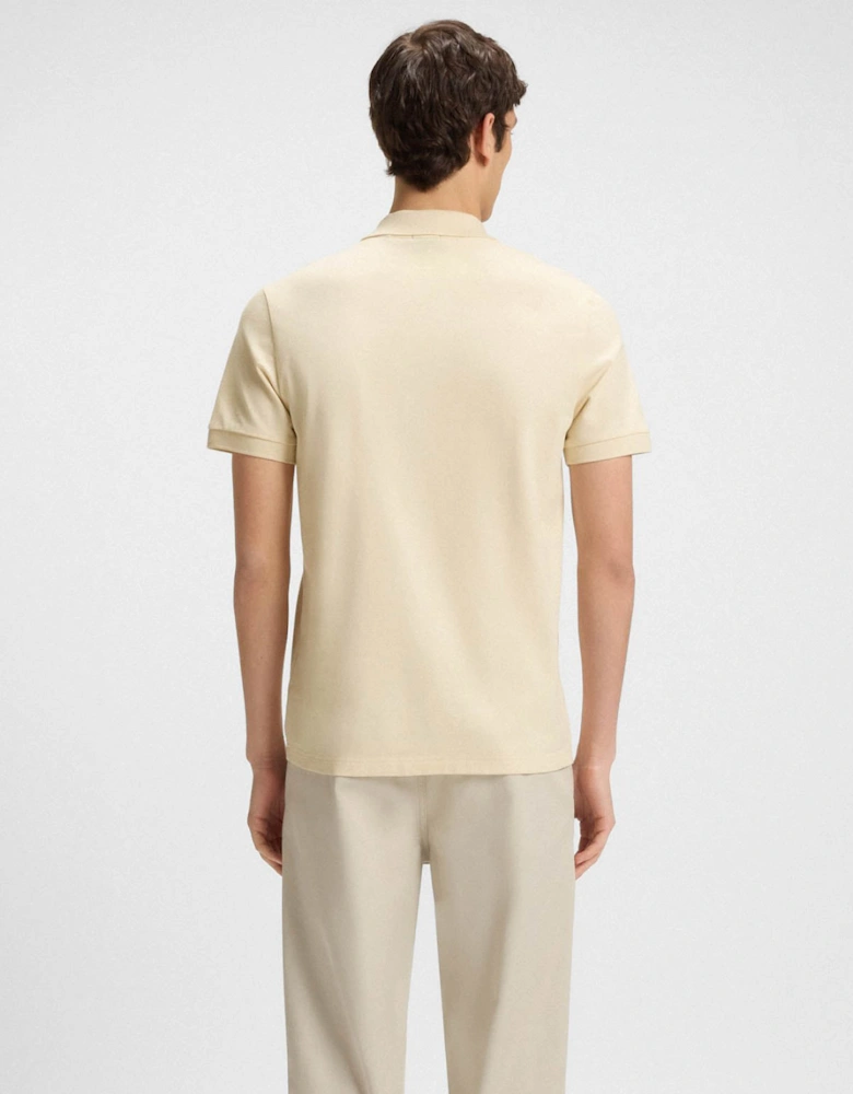 BOSS Orange Passenger Mens Stretch-Cotton Slim-Fit Polo Shirt with Logo Patch - Open Yellow 767