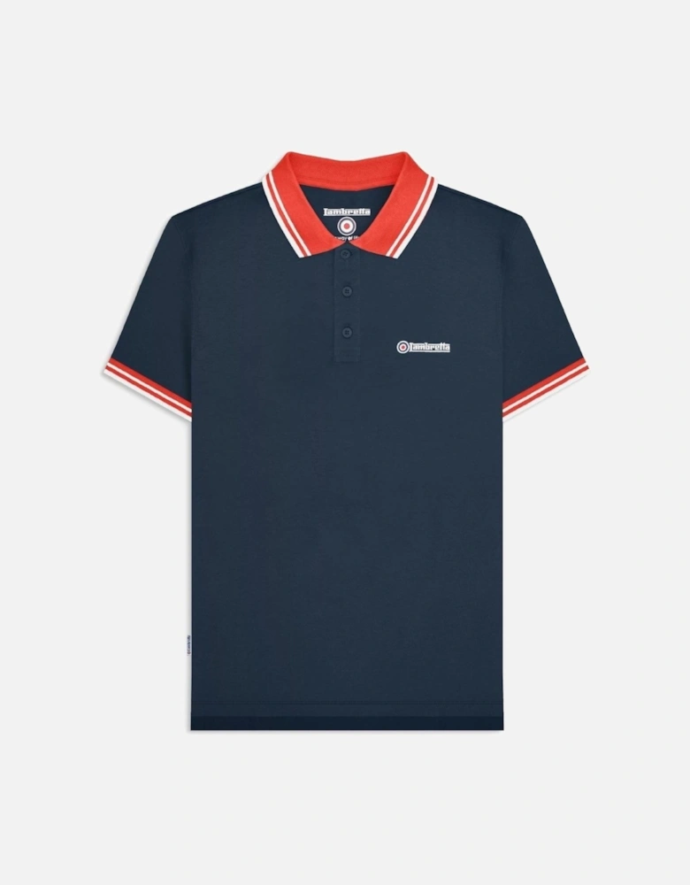 Mens Contrast Tip Short Sleeve Polo Shirt
