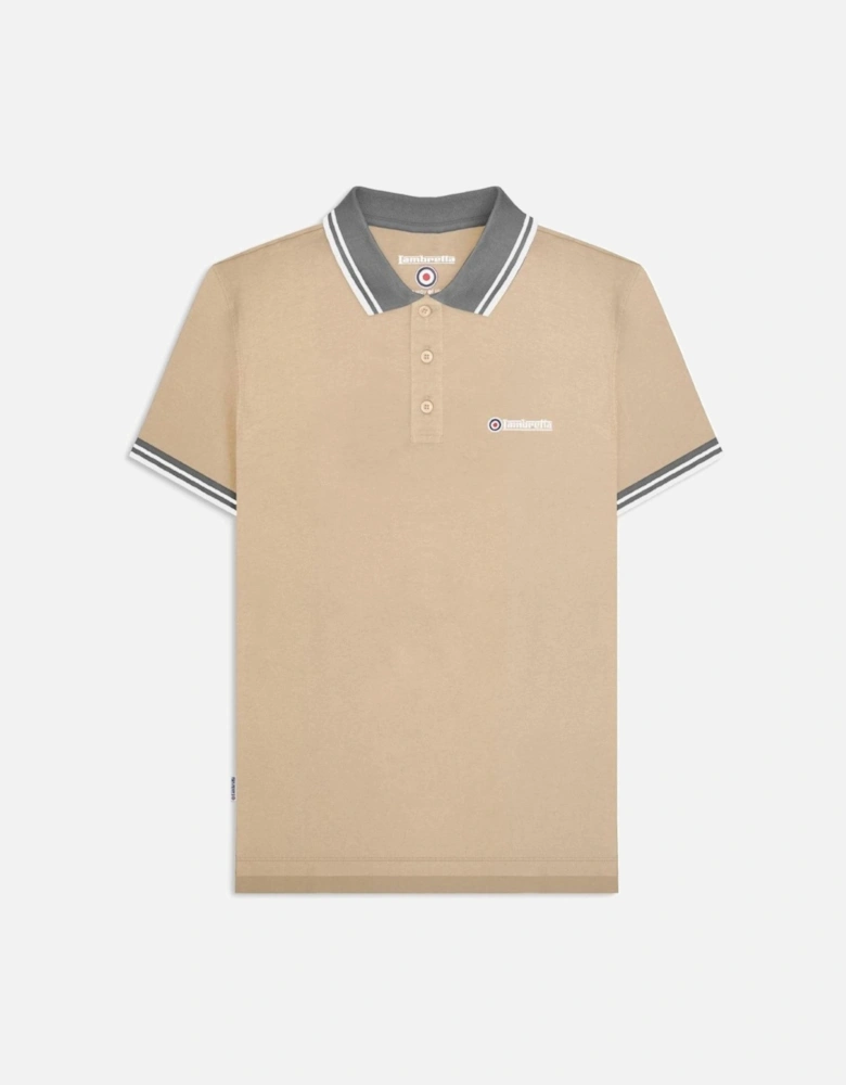 Mens Contrast Tip Short Sleeve Polo Shirt