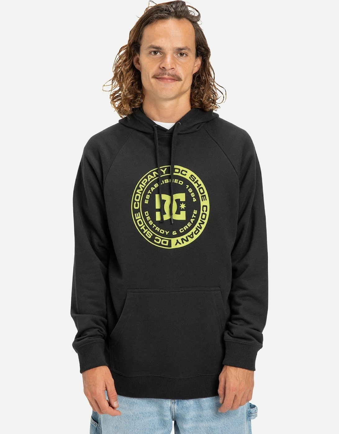 Mens DC Corpo Raglan Graphic Logo Hoodie, 2 of 1