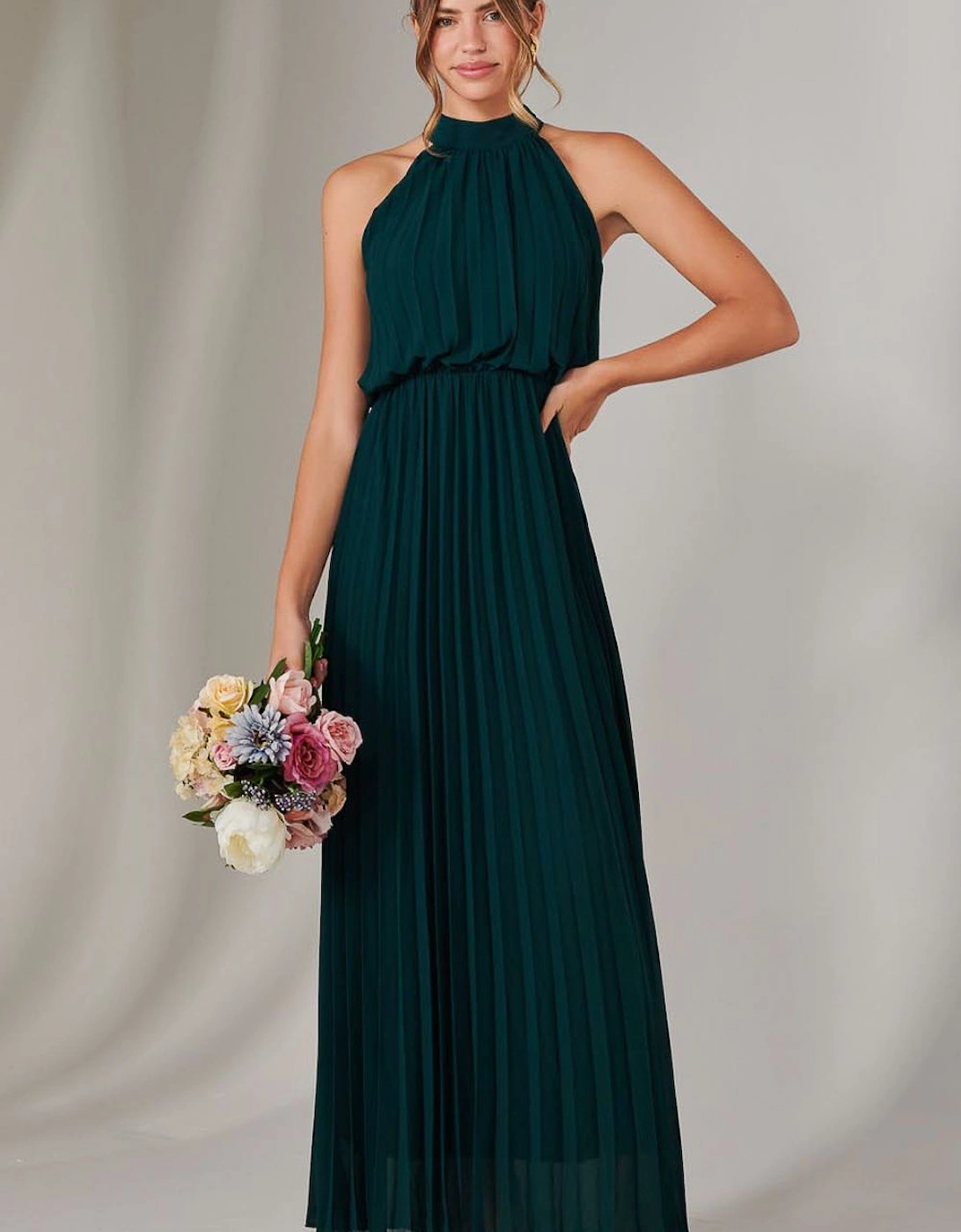Pleated Bridesmaids Maxi Dress, 2 of 1