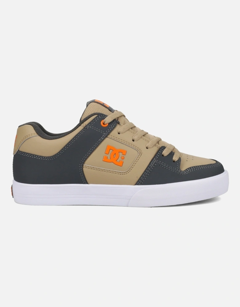 Mens Pure Leather Trainers - Black/Grey/Red