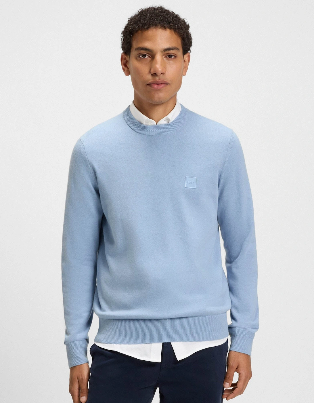 BOSS Orange Kanovano Mens Crew Neck Jumper - Open Blue 470, 5 of 4