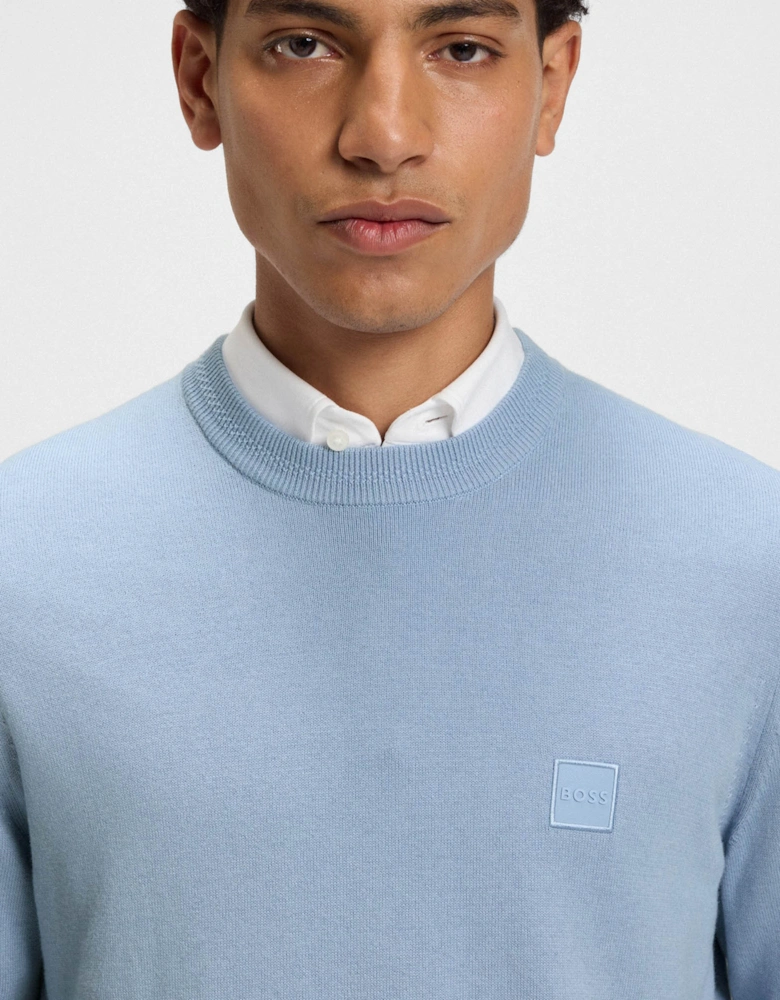 BOSS Orange Kanovano Mens Crew Neck Jumper - Open Blue 470