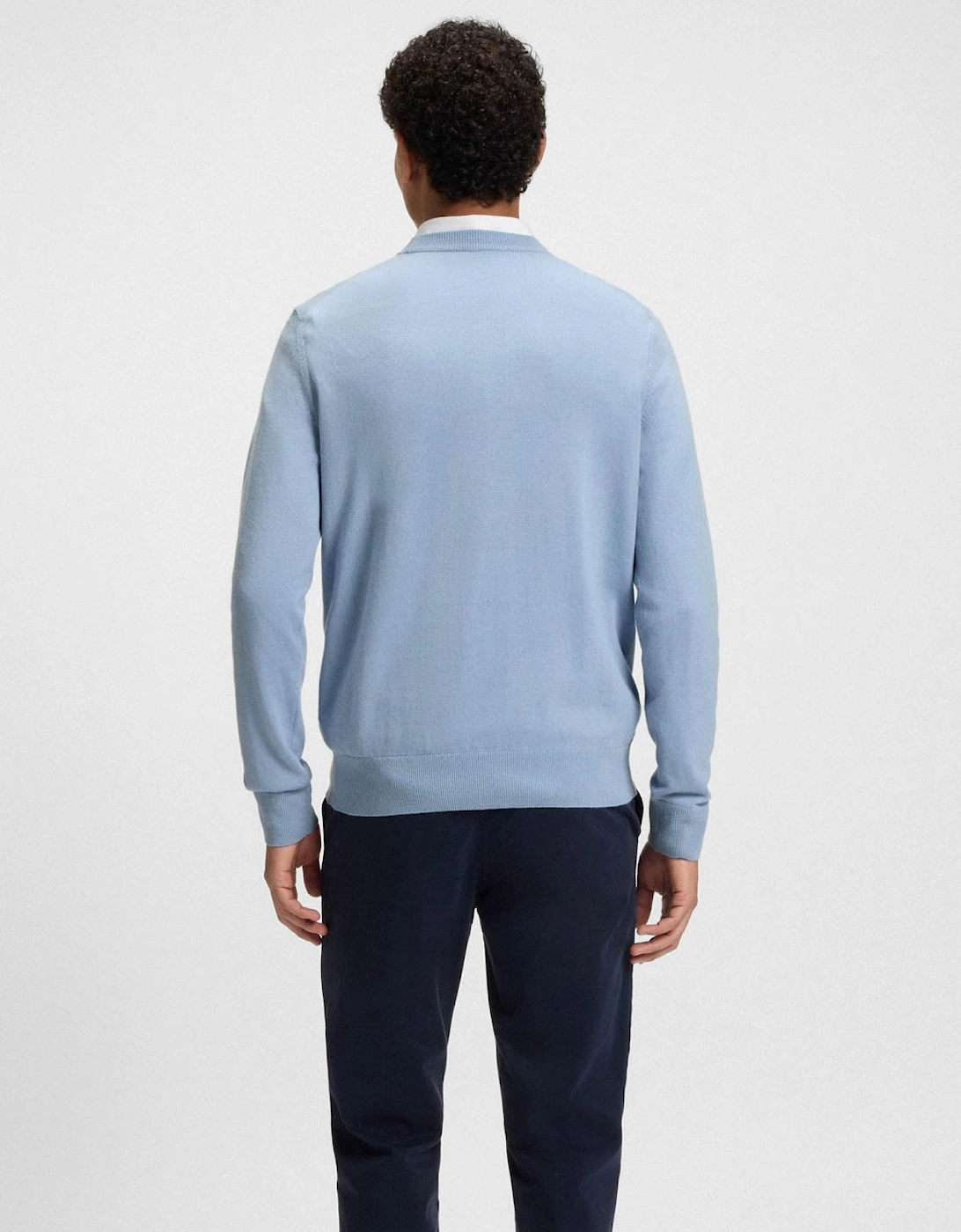 BOSS Orange Kanovano Mens Crew Neck Jumper - Open Blue 470