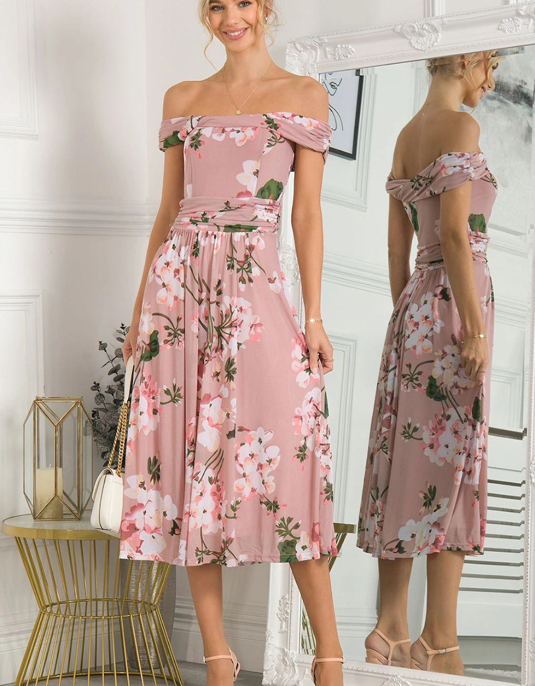 Rawiya Bardot Neck Mesh Dress, 2 of 1