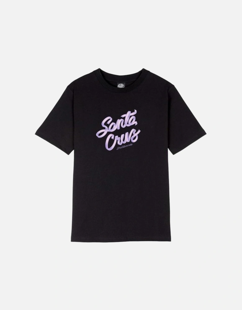 Womens Ribbon Script Front Short Sleeve T-Shirt