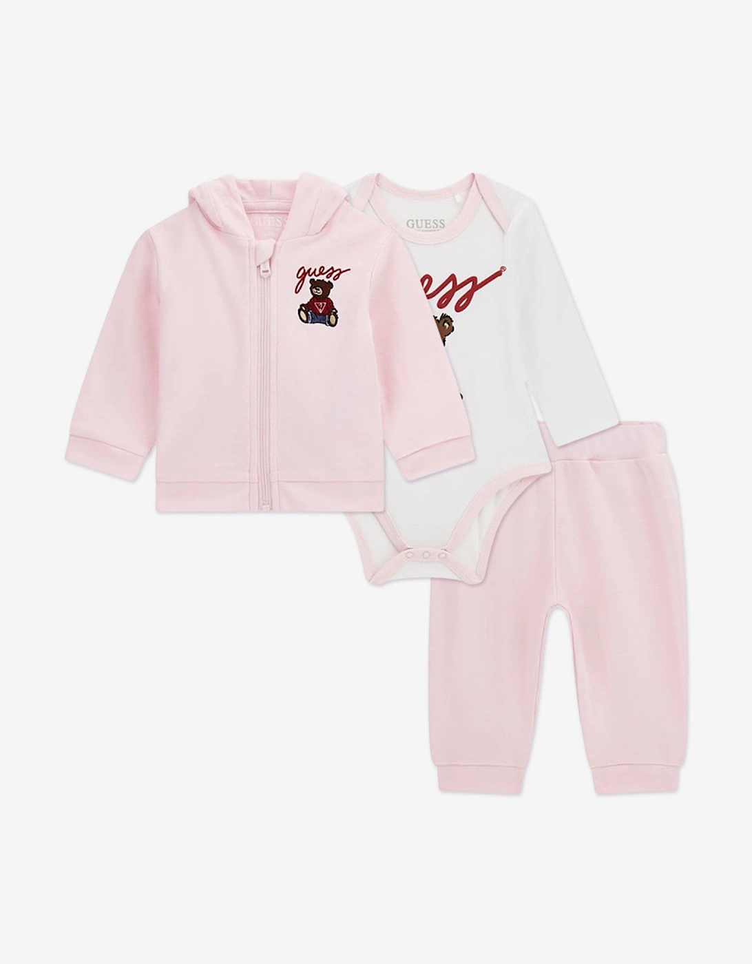 Baby Girls Teddy Bear Tracksuit Set in Pink, 6 of 5