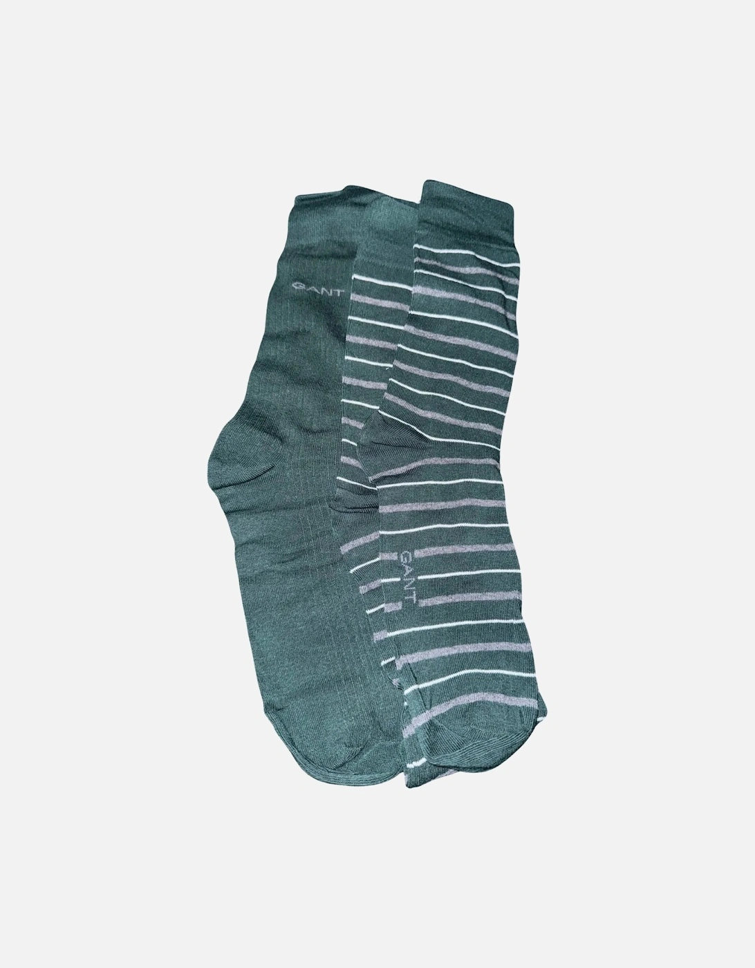 2-Pack Multi-Stripe Socks Gift Set, Tartan Green