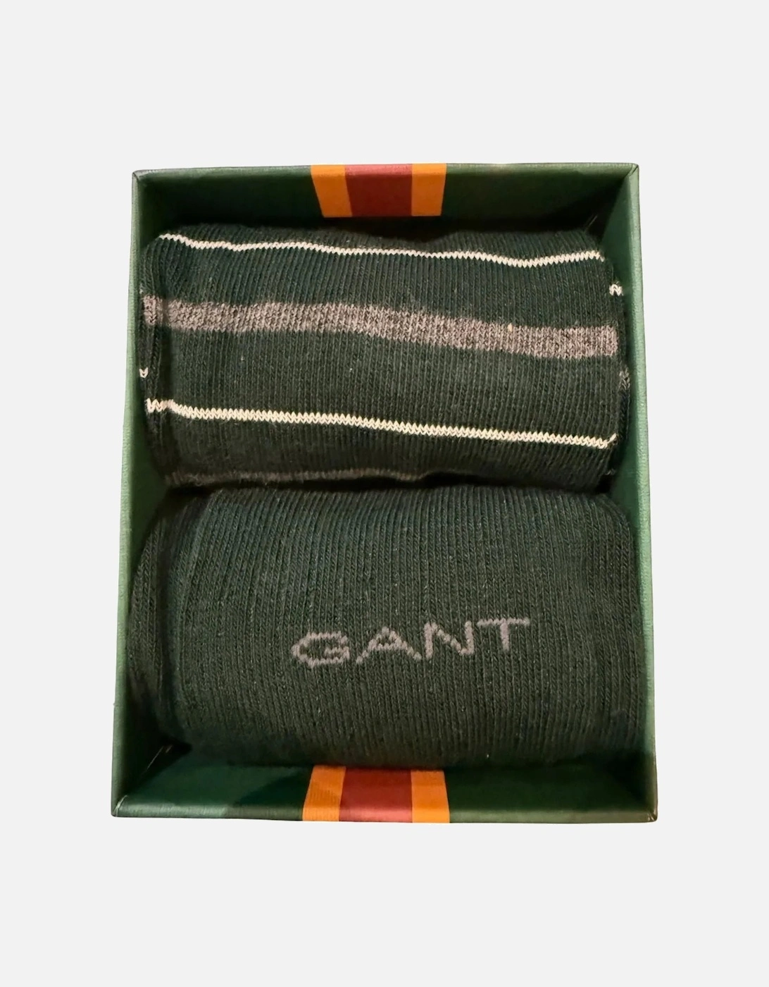 2-Pack Multi-Stripe Socks Gift Set, Tartan Green