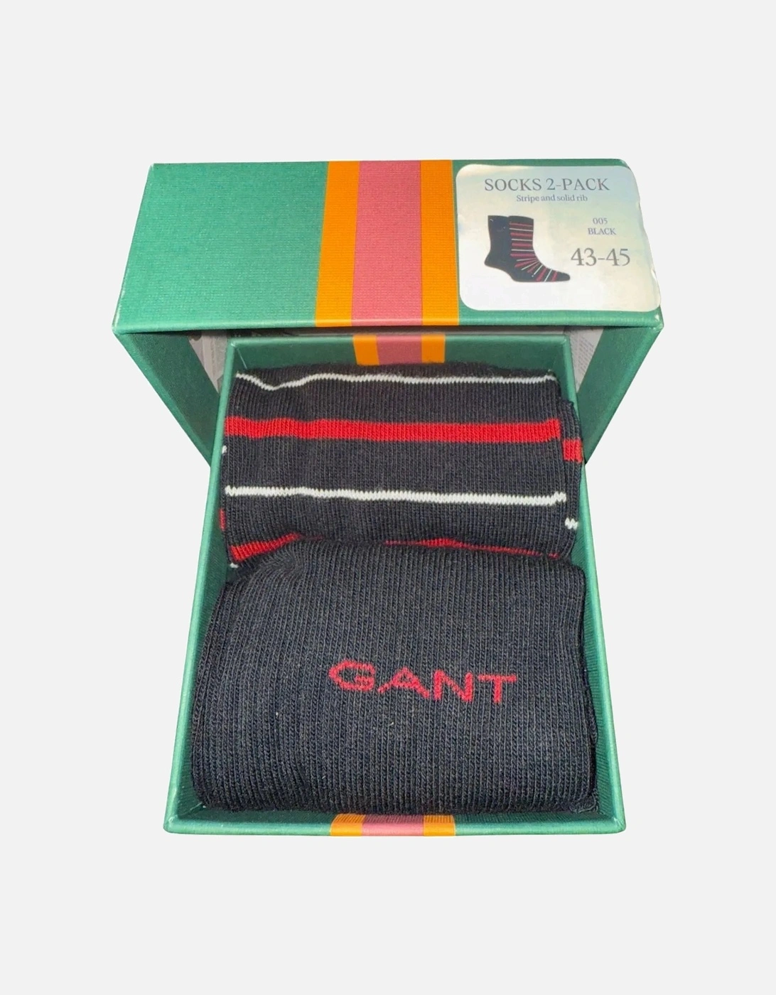 2-Pack Multi-Stripe Socks Gift Set, Black, 8 of 7