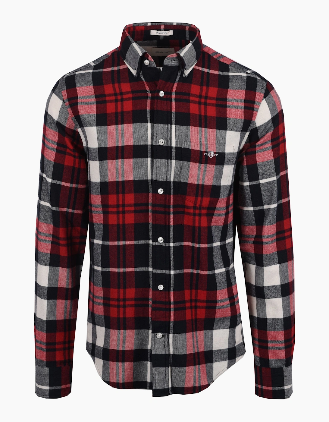 Men's Gant Flannel Check Shirt Ruby Red - Size: 44