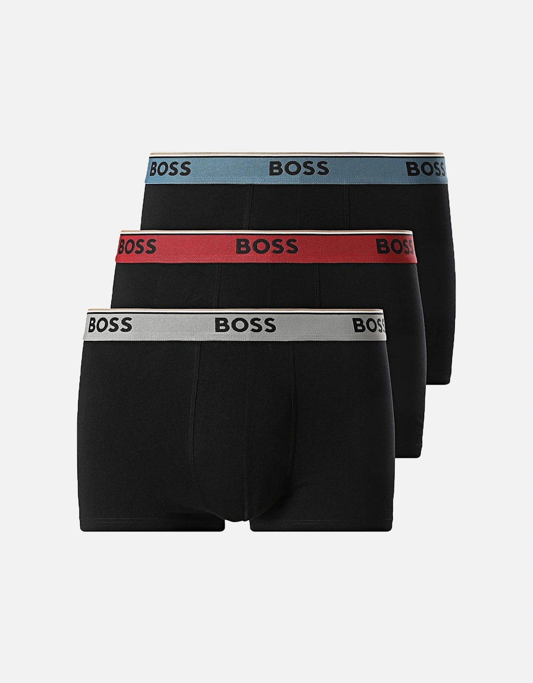 Boss 3P Power Trunk Boxer Briefs Grey/Blue/Red, 2 of 1
