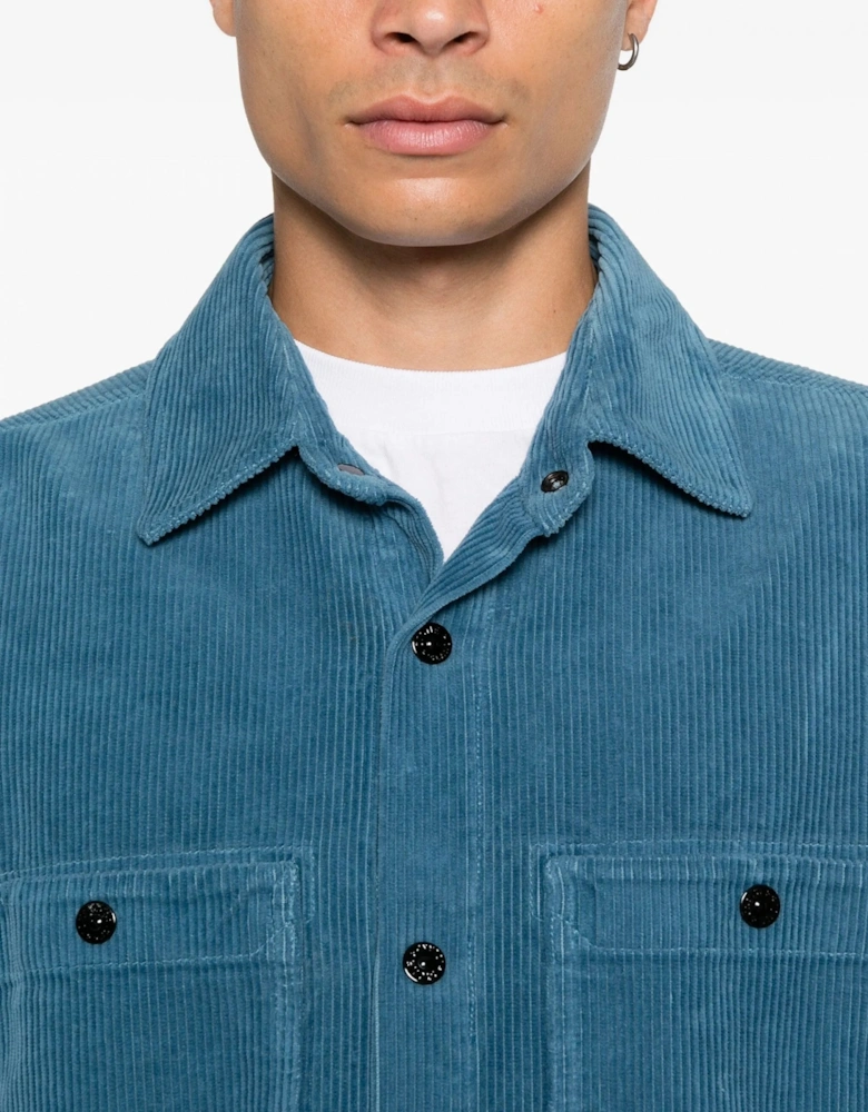 S0212 Corduroy Overshirt Blue
