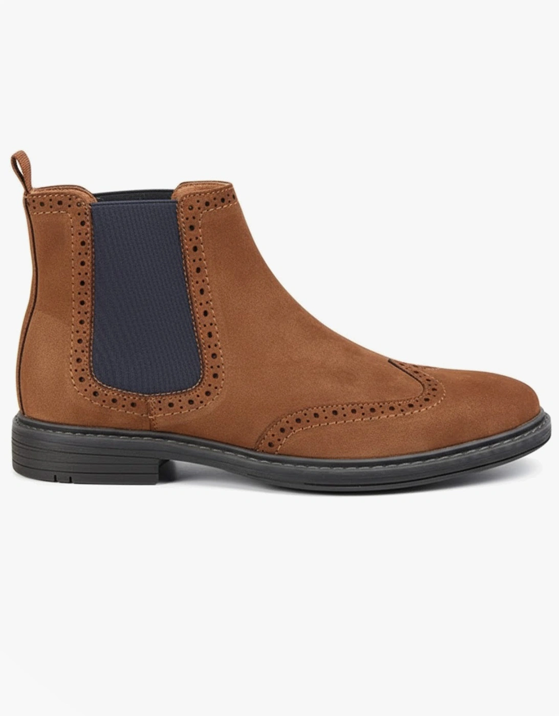 M051BT Mens Suede Chelsea Boots Tan, 4 of 3