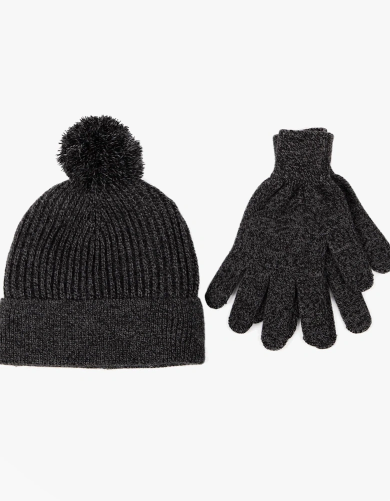 Toasties Hat & Glove Set Mens Black / Grey
