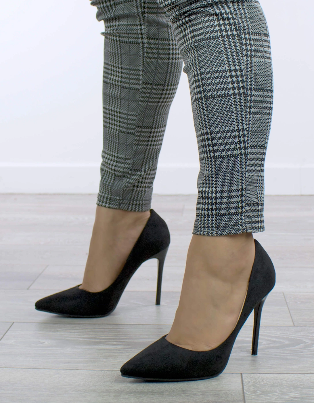 High Stiletto Heel Pointed Toe Faux Suede Court Shoes, 2 of 1