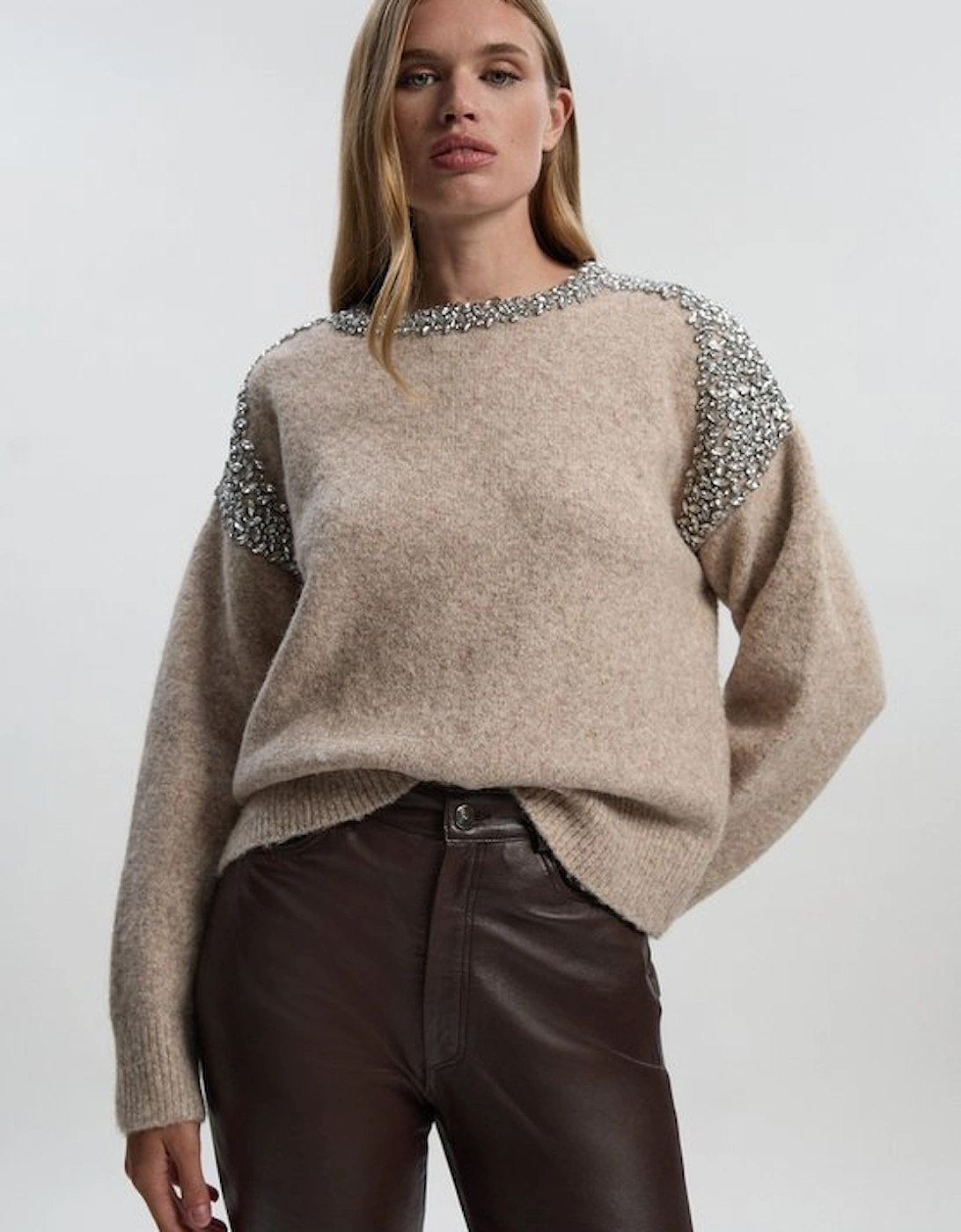 Embellished Trim Cosy Knit Jumper, 2 of 1