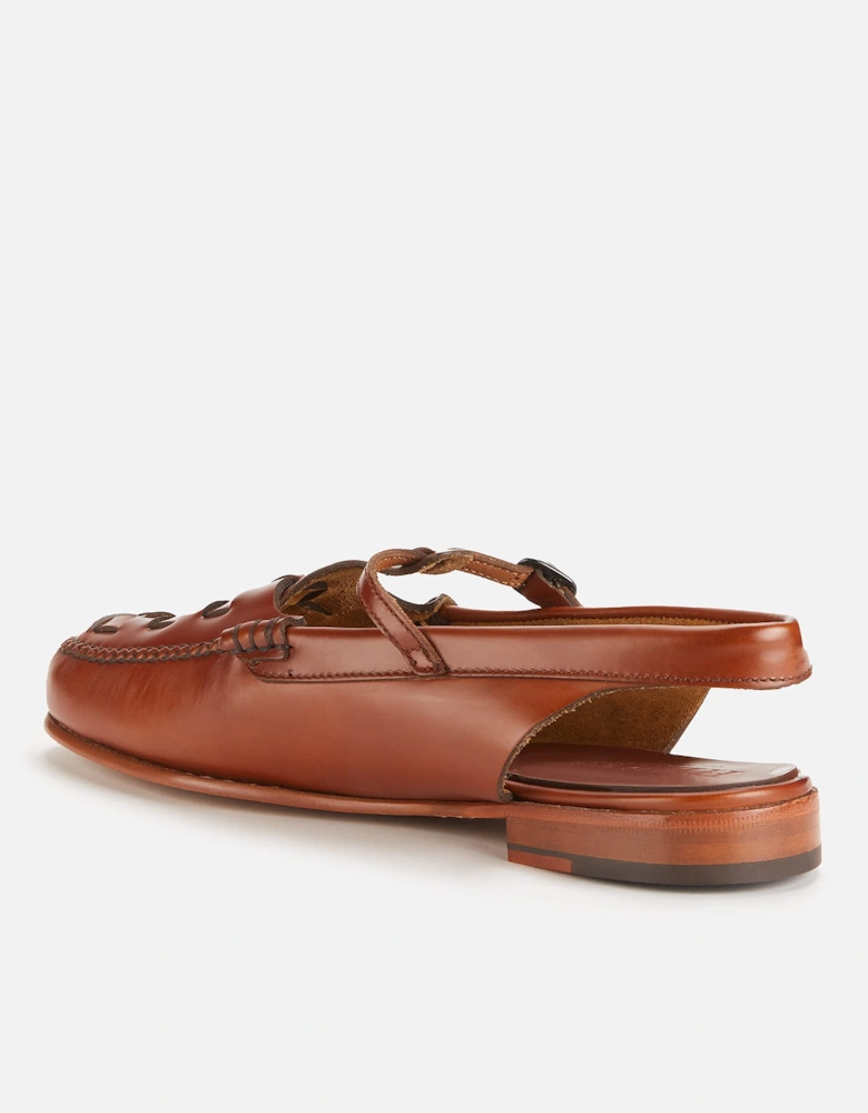 Roqueta Leather T-Bar Sling Back Flats