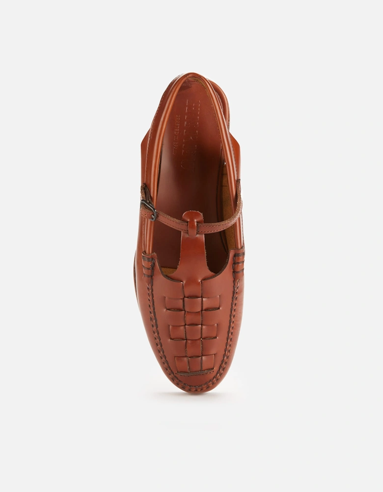 Roqueta Leather T-Bar Sling Back Flats