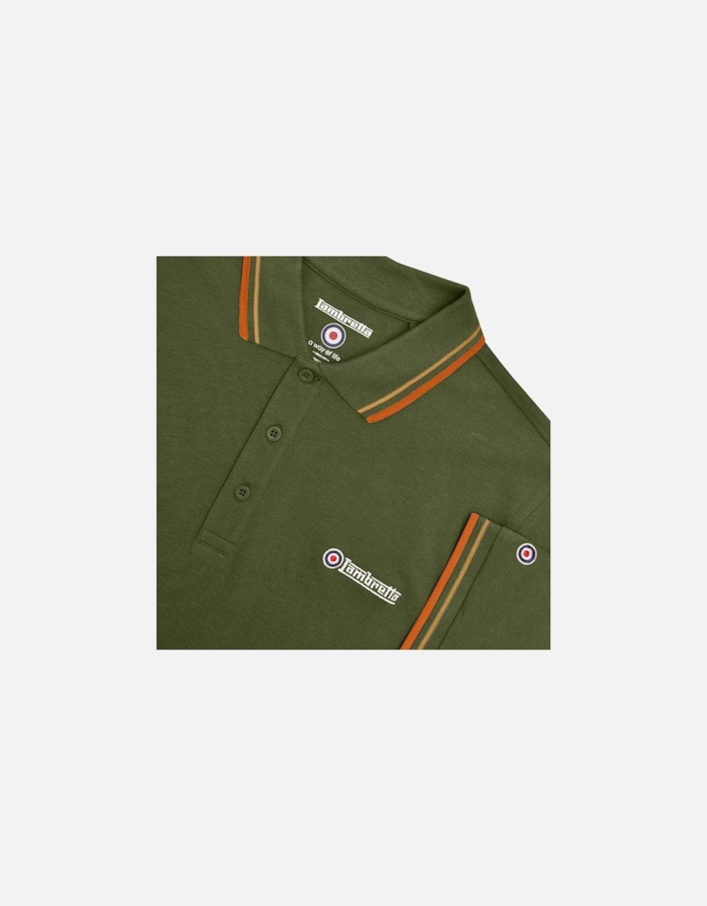 Mens Twin Tipped Retro Polo Shirt