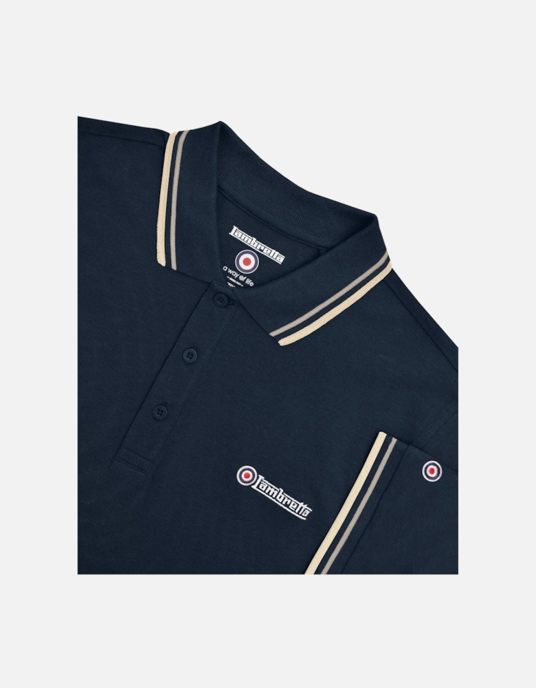 Mens Twin Tipped Retro Polo Shirt