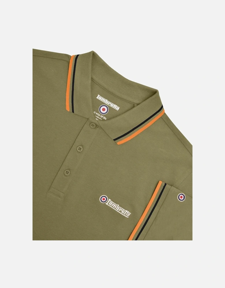 Mens Twin Tipped Retro Polo Shirt