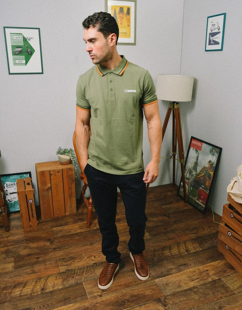 Mens Twin Tipped Retro Polo Shirt