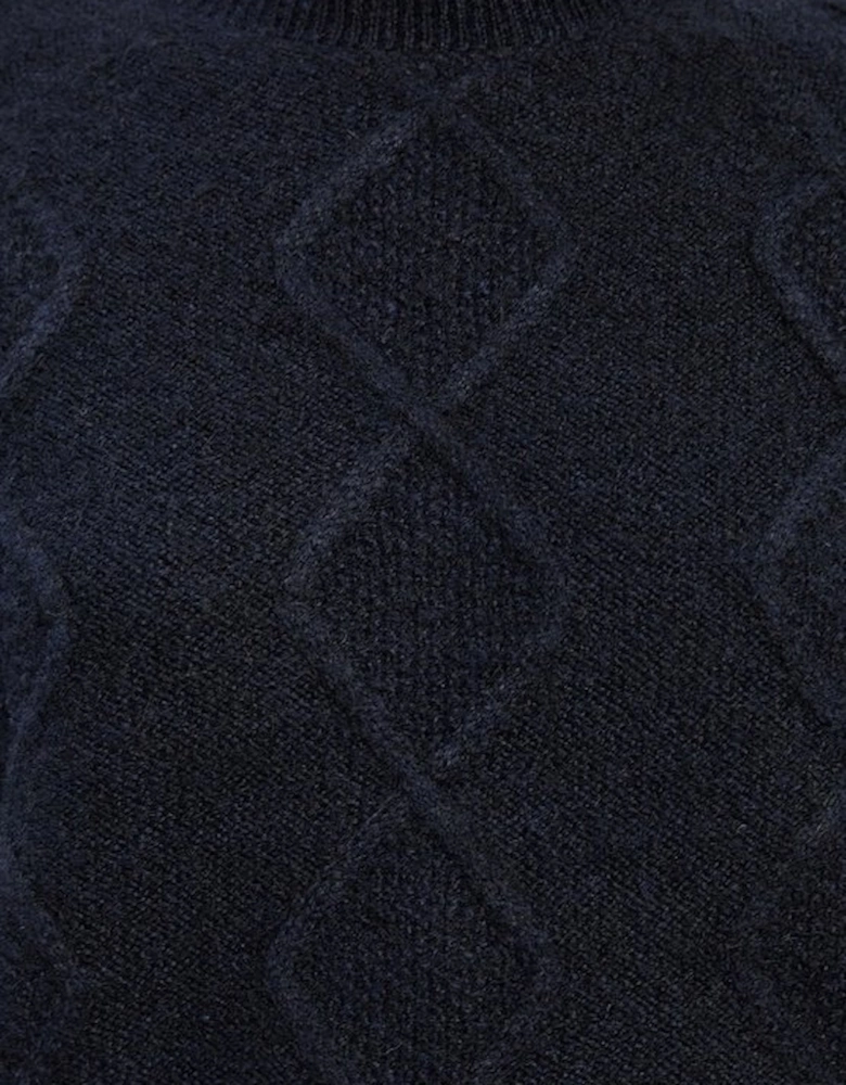 Wool Blend Cosy Cable Stitch Crew Neck Jumper