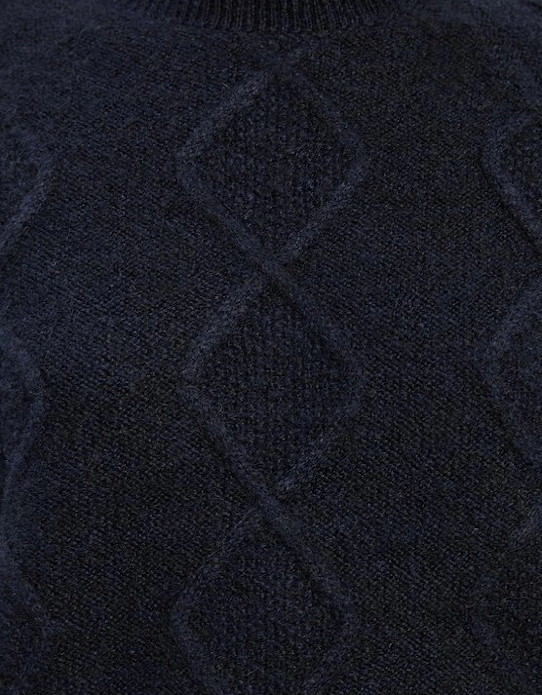 Wool Blend Cosy Cable Stitch Crew Neck Jumper