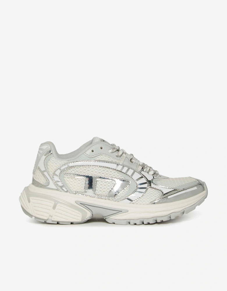Kids Lace Up Logo Trainers in Silver