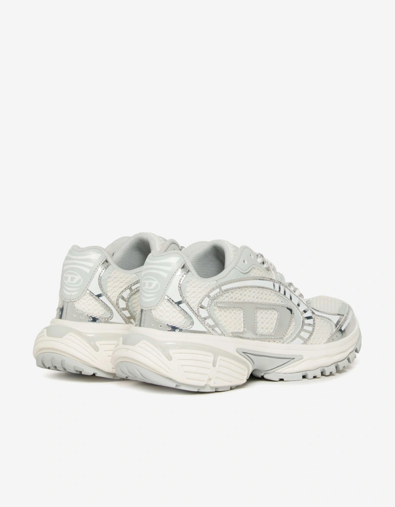 Kids Lace Up Logo Trainers in Silver
