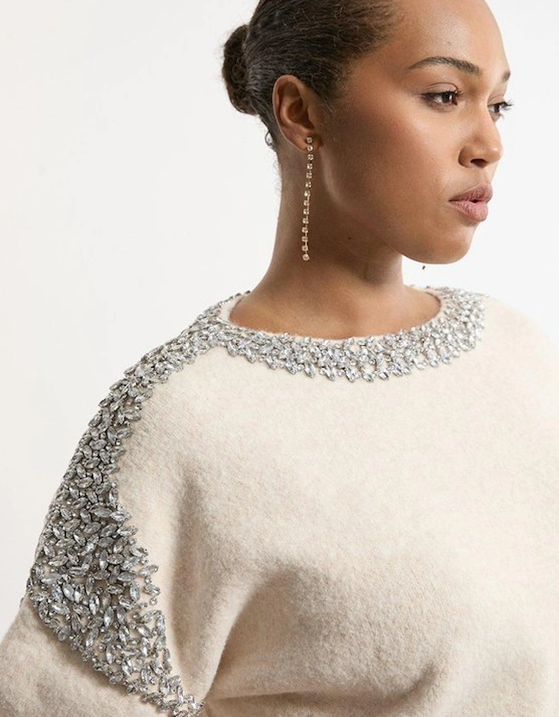 Plus Size Embellished Trim Cosy Knit Jumper