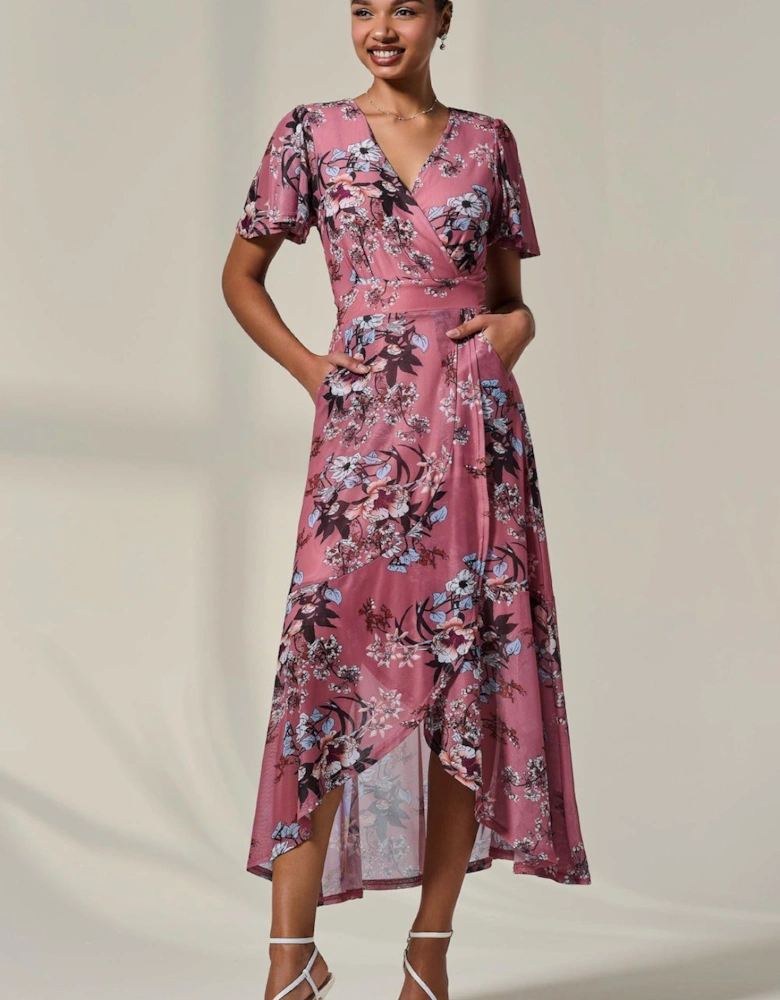 Mesh Frill Hem Maxi Dress