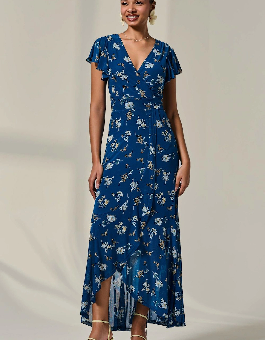 Floral Ruffle Hem Maxi Dress, 2 of 1