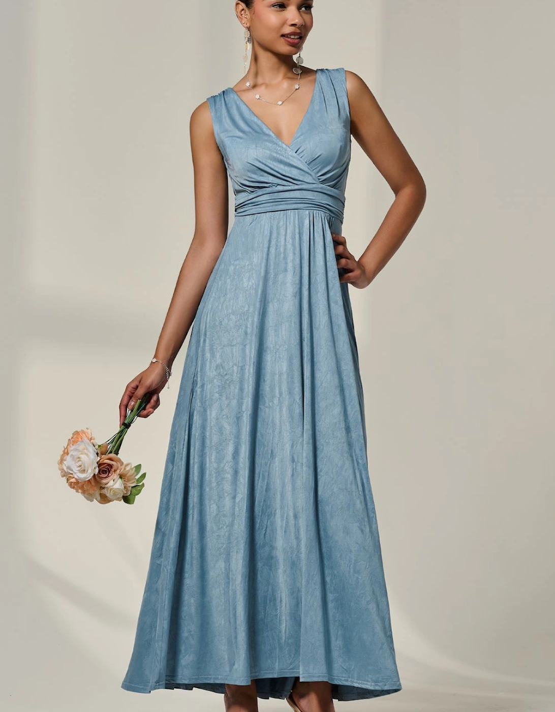 Wrapped Bodice Jersey Maxi Dress, 2 of 1