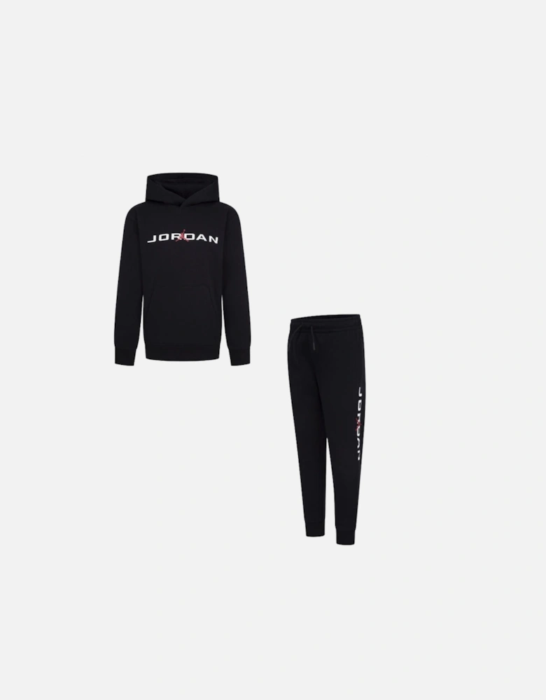 JORDAN BLACK HOODED STRETCH TRACKSUIT