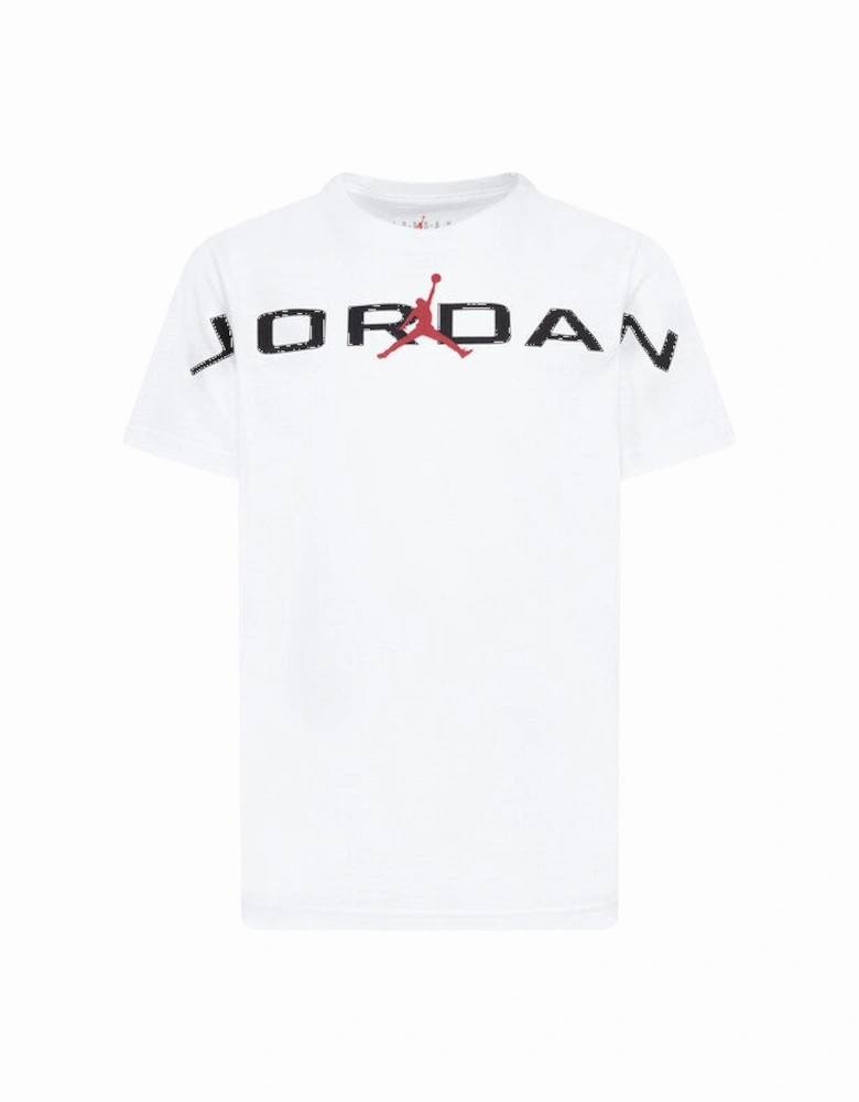 JORDAN WHITE BIG LOGO T SHIRT AIR STRETCH 95D628
