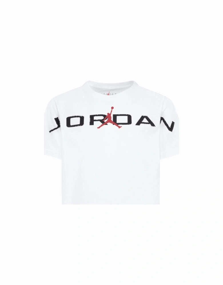 JORDAN WHITE BIG LOGO T SHIRT AIR STRETCH 95D628
