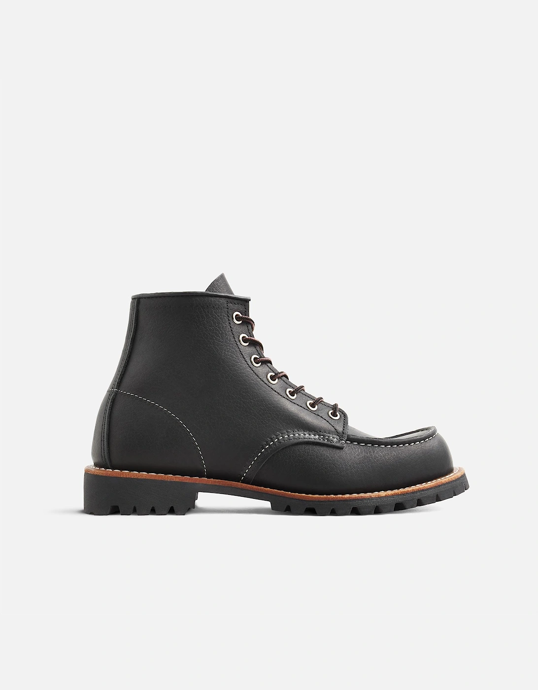 Roughneck 6" Moc Toe Work Leather Men's Black Boots