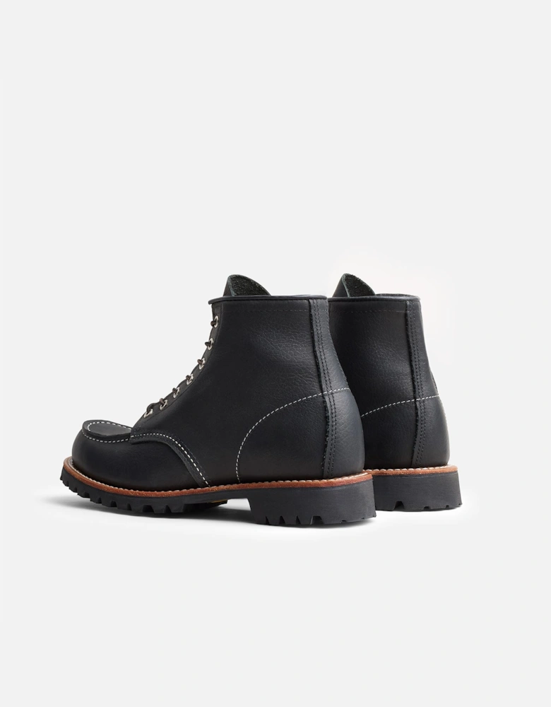 Roughneck 6" Moc Toe Work Leather Men's Black Boots