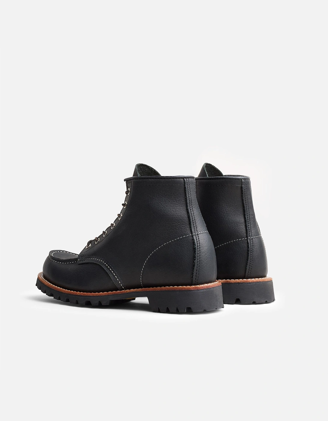Roughneck 6" Moc Toe Work Leather Men's Black Boots