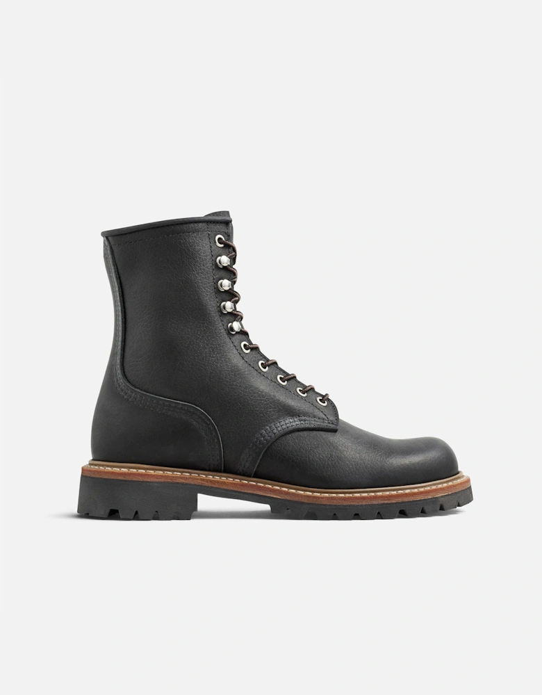8-Inch Logger Oil Leather Men's Black Boots