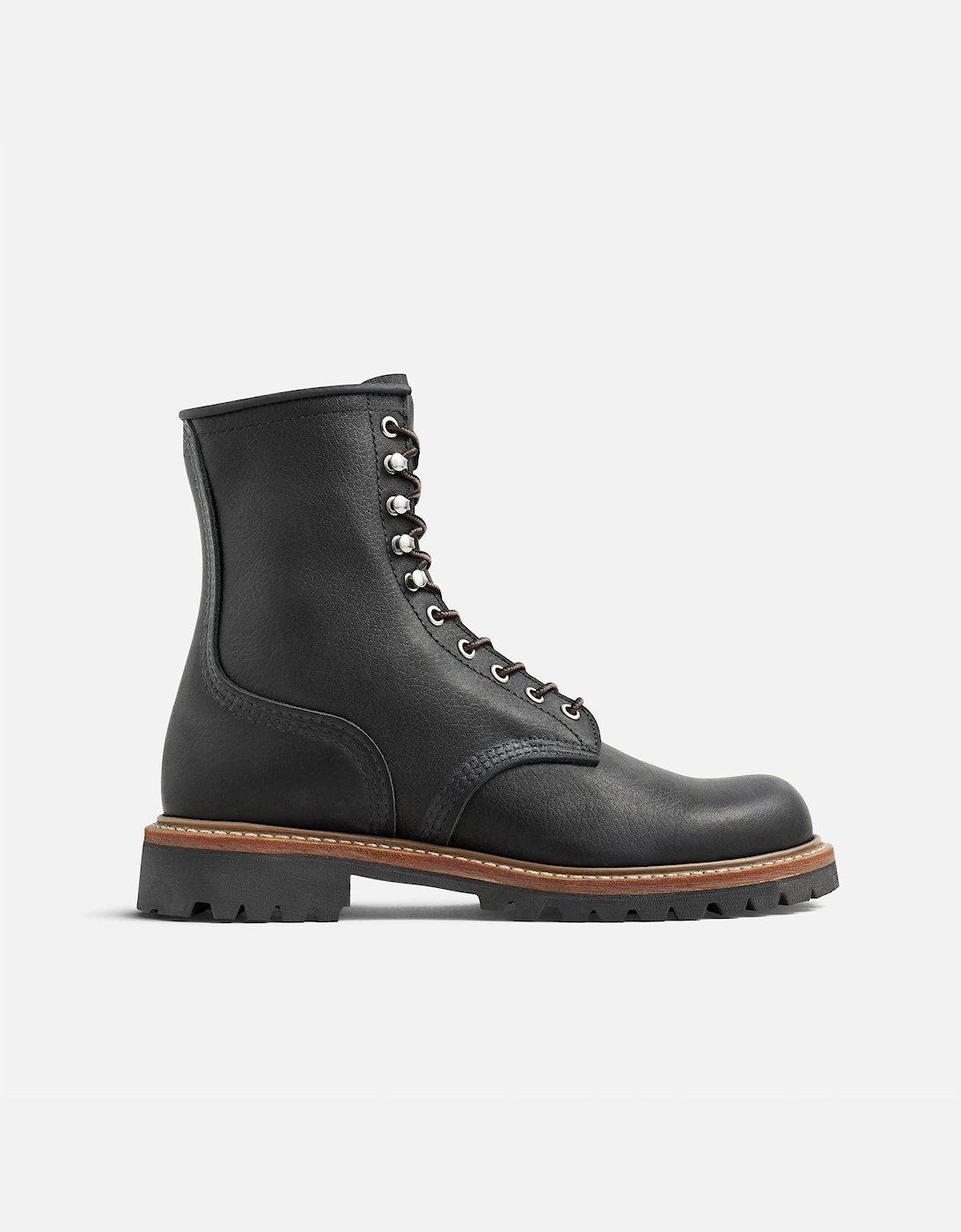 8-Inch Logger Oil Leather Men's Black Boots