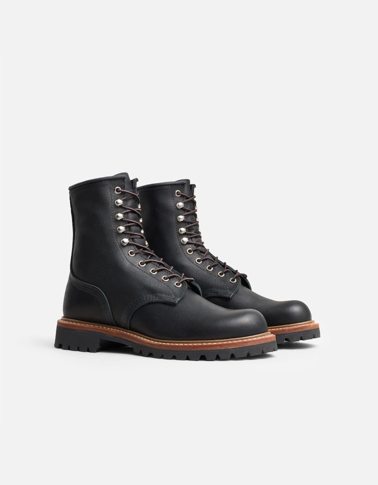 8-Inch Logger Oil Leather Men's Black Boots